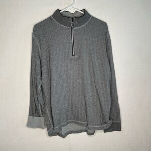 Robert Graham Sweatshirt Adult Mens XL Gray 1/4 Zip Long Sleeve Pullover Sweater